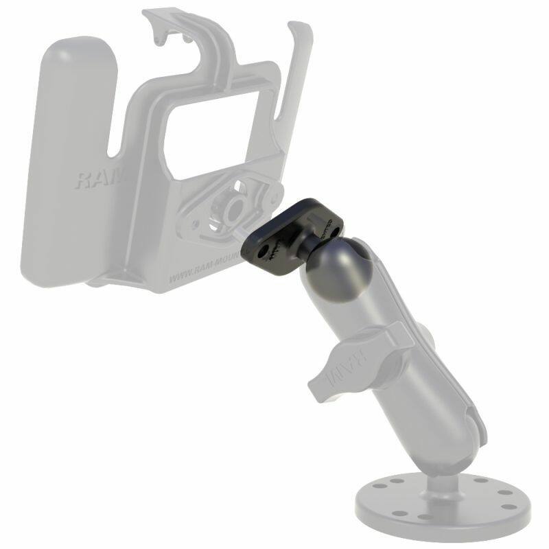 RAM-B-238U on rear of light cradle with arm and round base plate
