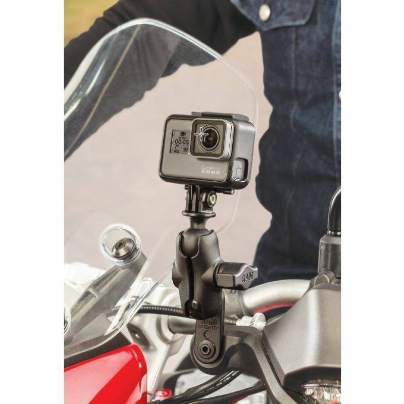 RAM-B-252U RAM® 11mm Bolt Head Adaptor Ball Base with arm and Go-Pro