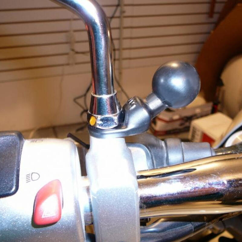 RAM Motorcycle Mirror Post Base with Short Arm and Round Plate
