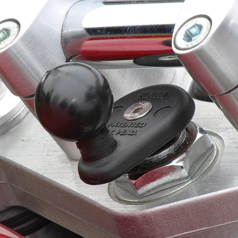 RAM-B-342U RAM® Motorcycle Fork Stem Ball Base installed