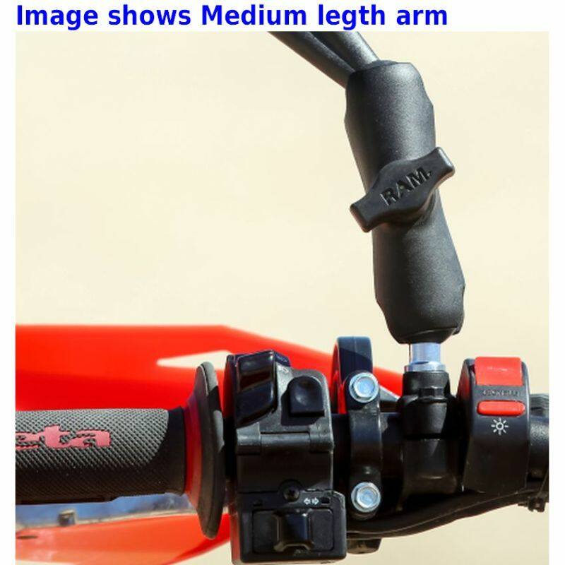 RAM-B-349-1-201U-C RAM® Ball Adaptor with M10 X 1.5 Threaded Post with LONG Double Socket Arm