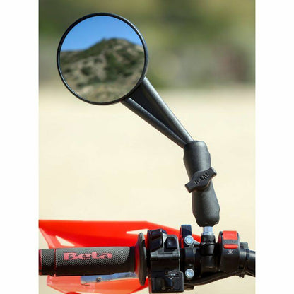 RAM Motorcycle Mirror Post 1" Ball Base with Arm - M10 X 1.25 Male Thread