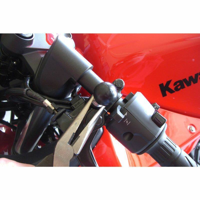 RAM Motorcycle Mirror Post 1" Ball Base with Arm - M10 X 1.5 Male Thread