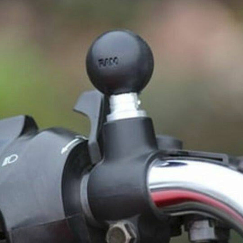 RAM-B-349-1U RAM® Ball Adapter with M10 X 1.5 Threaded Post installed on bars