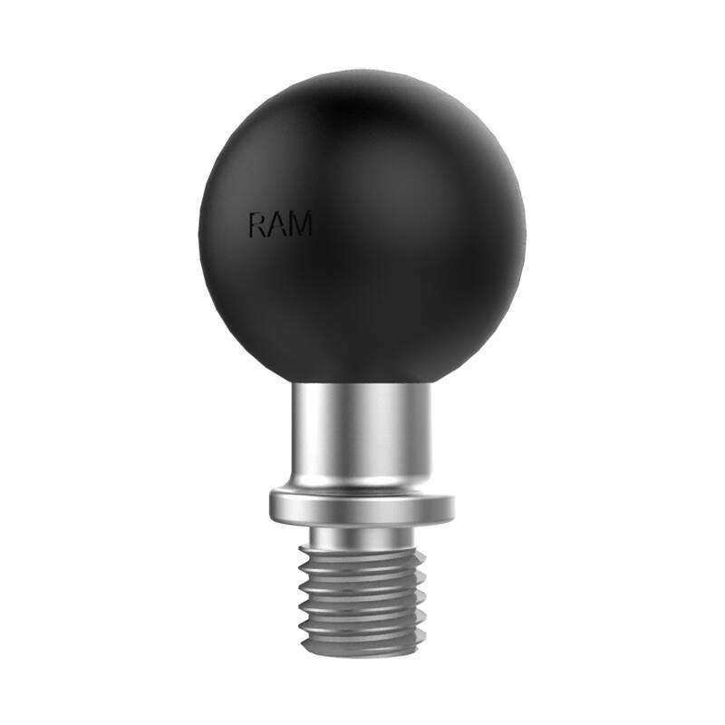 RAM Motorcycle Mirror Post 1" Ball Base with Arm - M10 X 1.25 Male Thread