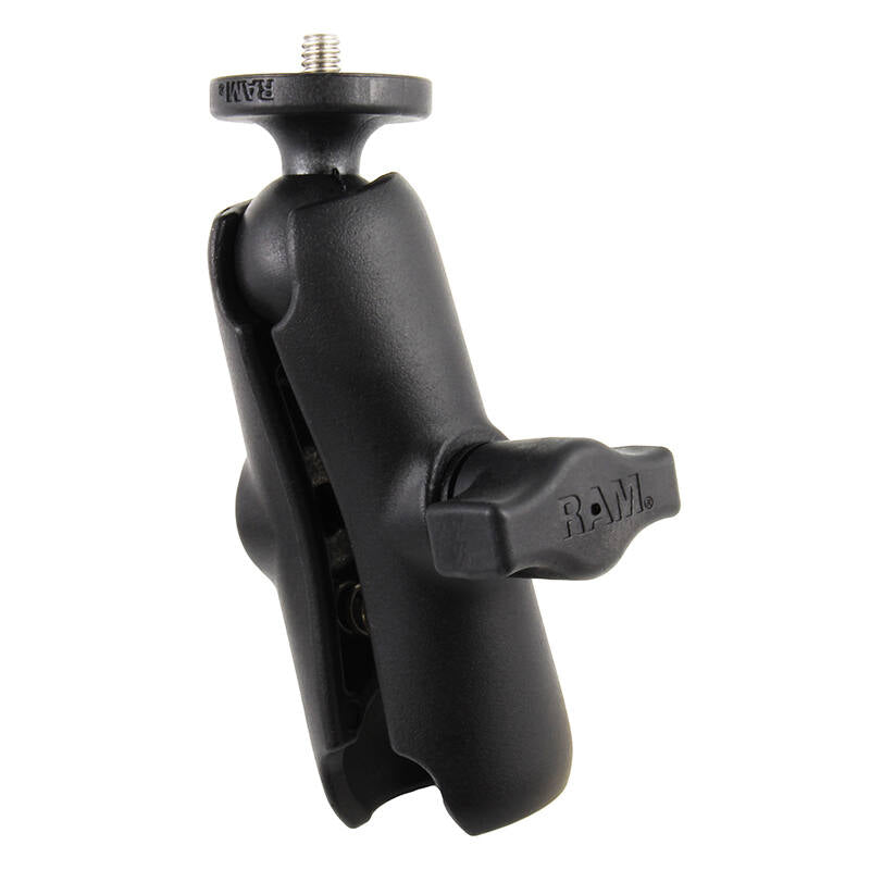 RAM-B-366-201U RAM® Double Socket Arm with 1/4"-20 Action Camera Adaptor