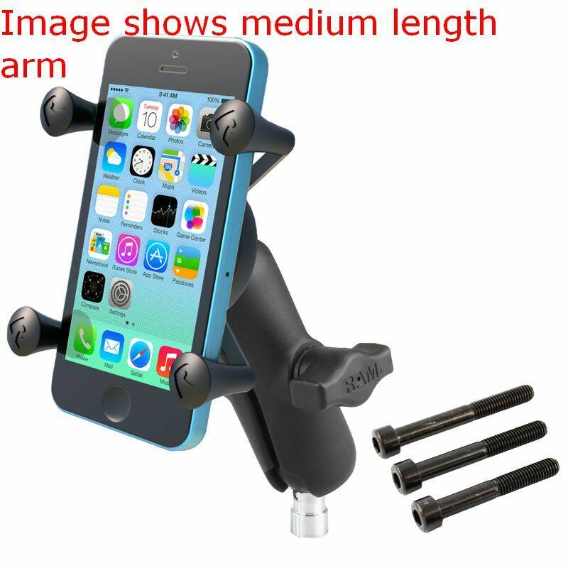 RAM-B-367-A-UN7U RAM® X-Grip® Phone Mount with Motorcycle Handlebar Clamp Base