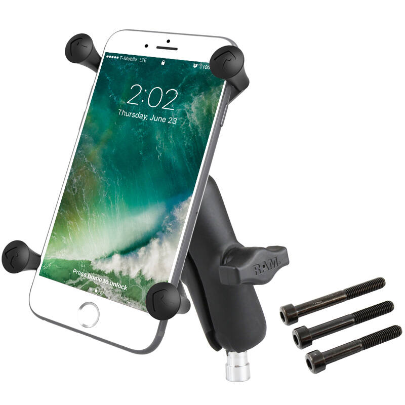 RAM-B-367-UN10U RAM® X-Grip® Large Phone Mount with Motorcycle Handlebar Clamp Base