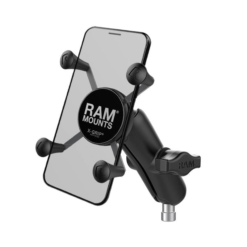 RAM-B-367-UN7U RAM® X-Grip® Phone Mount with Motorcycle Handlebar Clamp Base