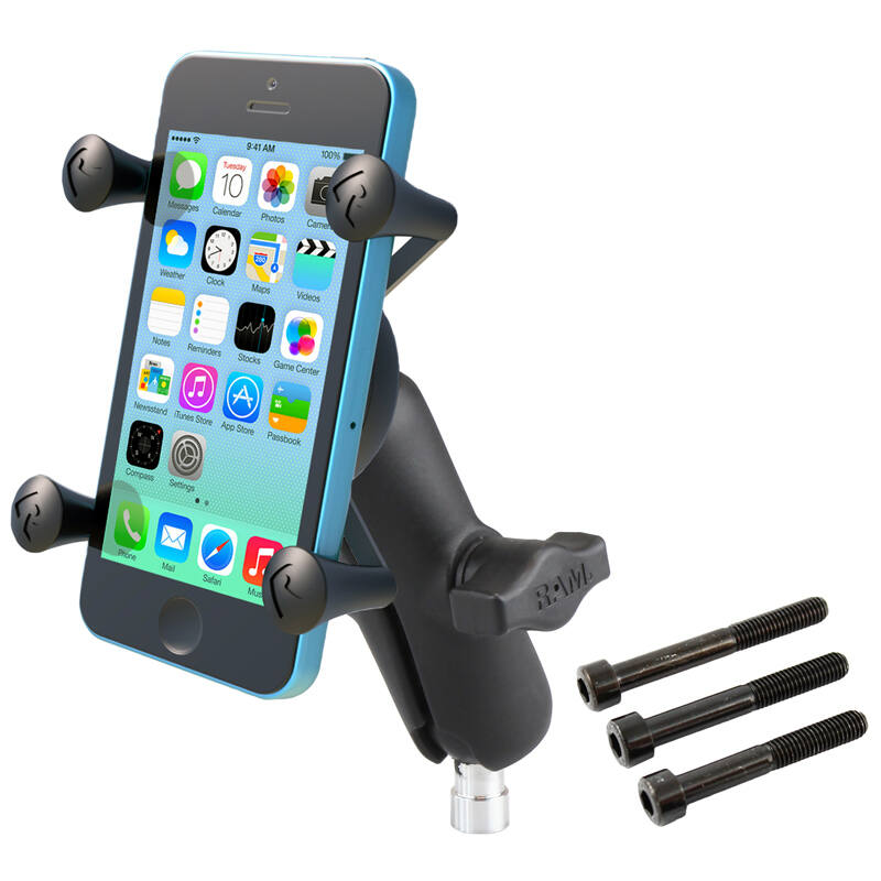 RAM-B-367-UN7U RAM® X-Grip® Phone Mount with Motorcycle Handlebar Clamp Base