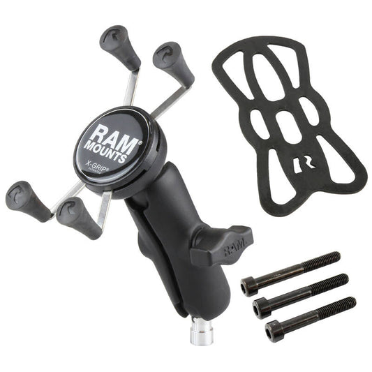 RAM-B-367-UN7U RAM® X-Grip® Phone Mount with Motorcycle Handlebar Clamp Base