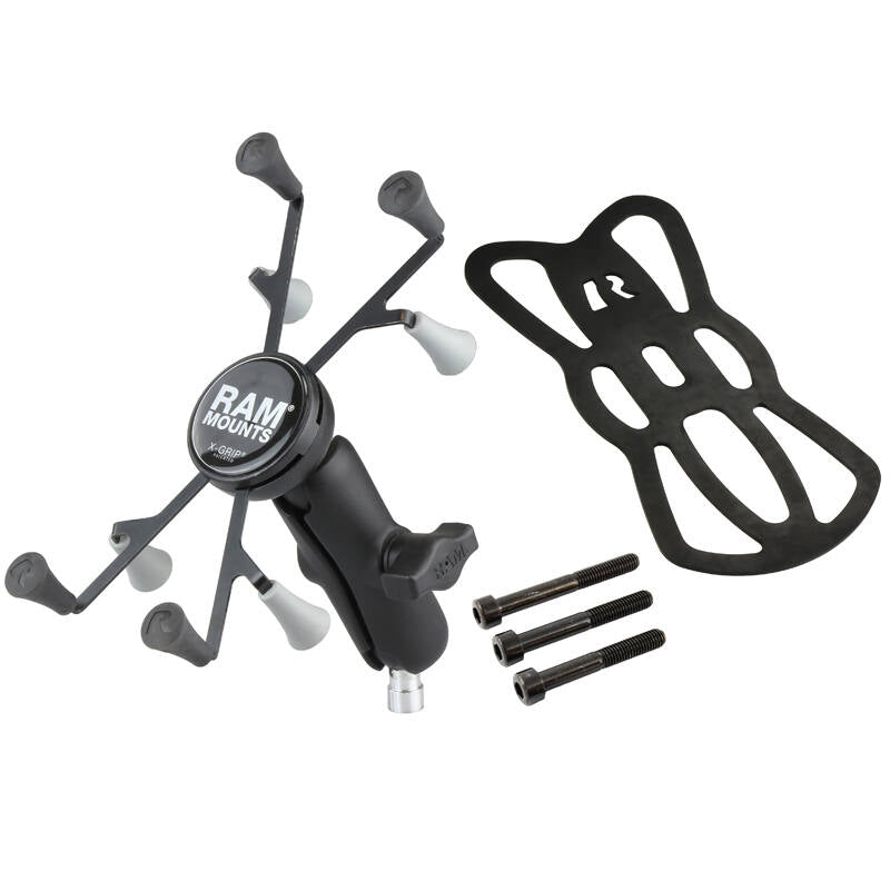 RAM-B-367-UN8U RAM® X-Grip® with Motorcycle Handlebar Clamp Base for 7"-8" Tablets - empty with no tablet