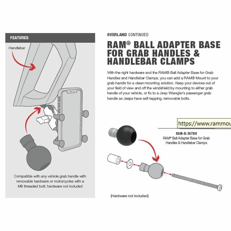 RAM Ball Adaptor Base for Grab Handles & Handlebar Clamps