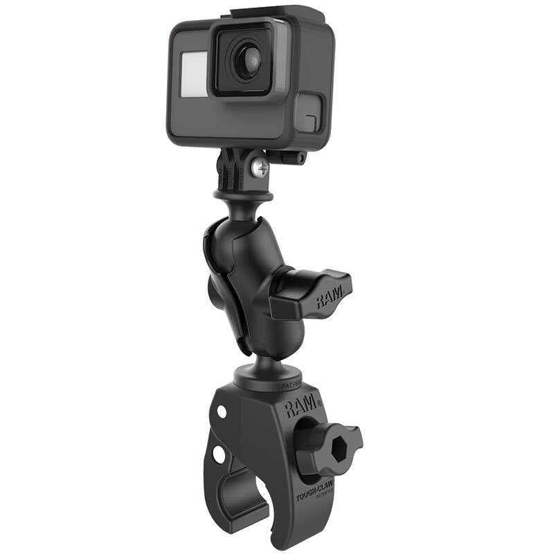 RAM-B-400-A-GOP1U RAM® Tough-Claw™ Clamp Mount with Action Camera Adapter - Aluminum