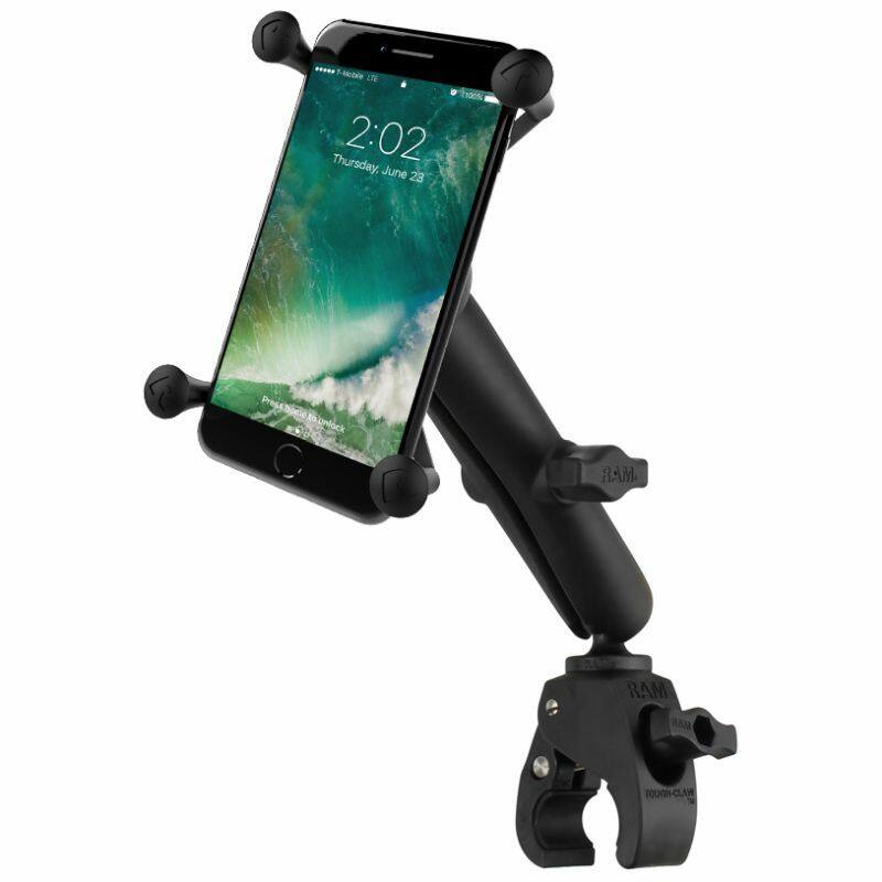 RAM-B-400-C-UN10U RAM® X-Grip® Large Phone Mount with RAM® Tough-Claw™ Small Clamp Base with iPhone