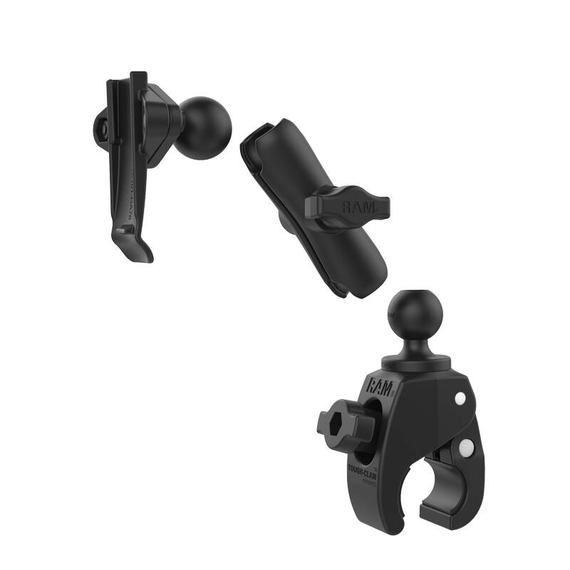RAM-B-400-GA76U RAM® Tough-Claw™ Small Clamp Mount with Garmin Spine Clip Holder components expanded