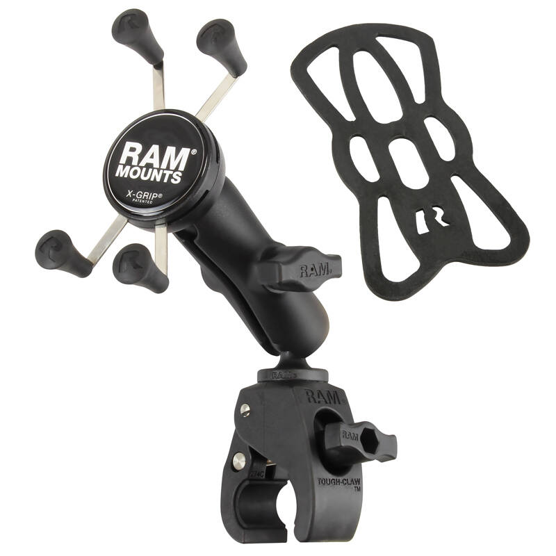 RAM-B-400-UN10U Small Tough-Claw™ Mount and Universal RAM® X-Grip® Phablet Cradle - Medium Arm - with tether