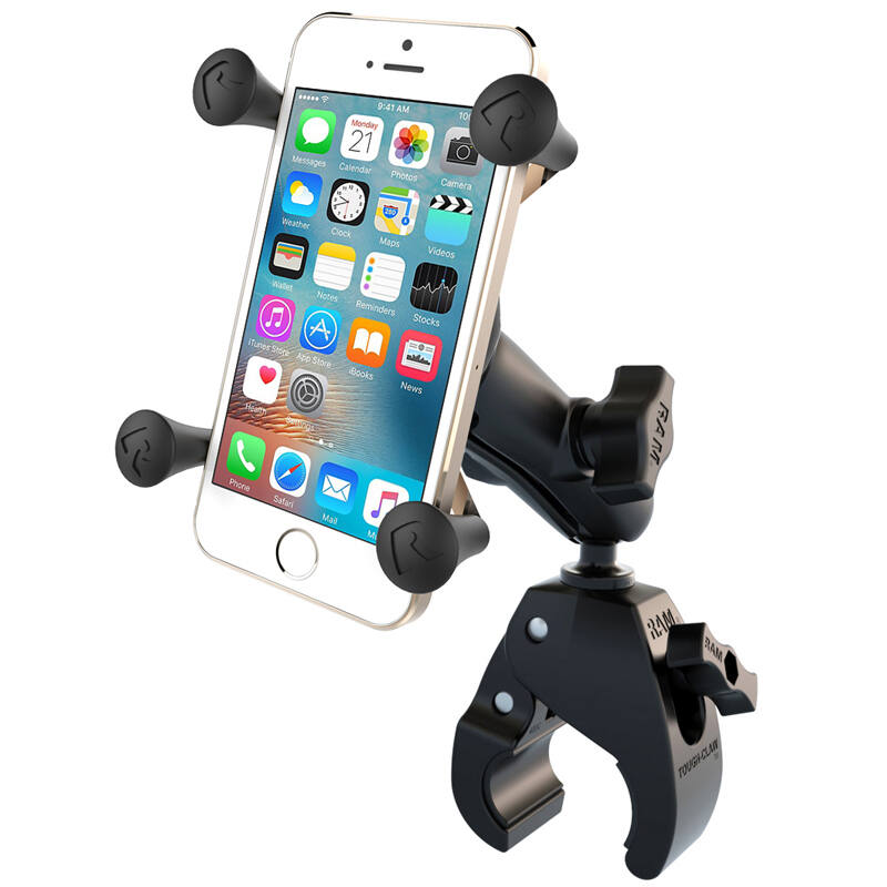 RAM-B-400-HOL-UN7BU RAM® X-Grip® Phone Mount with RAM® Tough-Claw™ Small Clamp Base