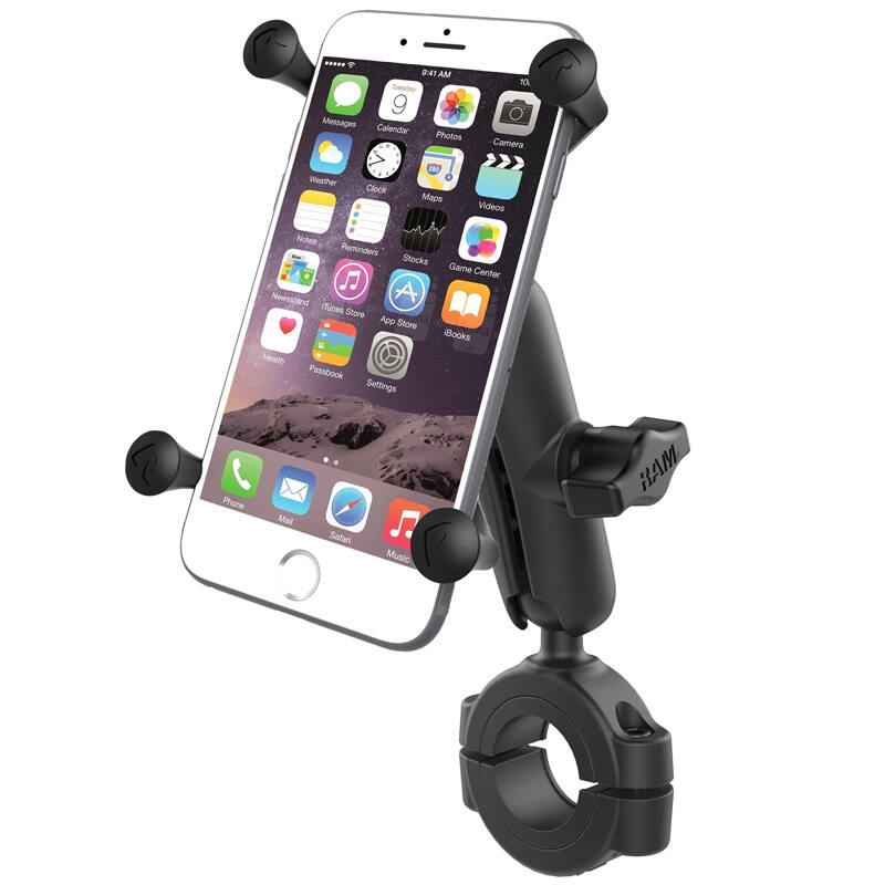 RAM-B-408-112-15-UN10U RAM® X-Grip® Large Phone Mount with RAM® Torque™ Rail Base for 28.5-38mm bars