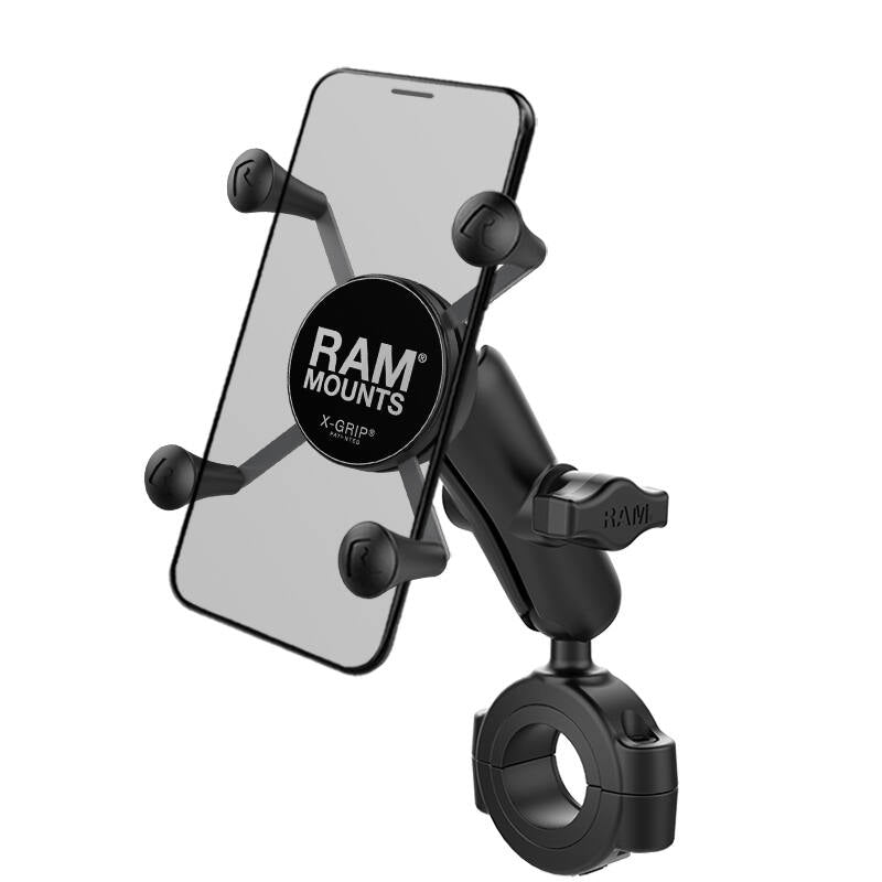 RAM-B-408-112-15-UN7U Large Torque™ Rail Base with 1" Ball, MEDIUM Arm and RAM® X-Grip® for smart-phones