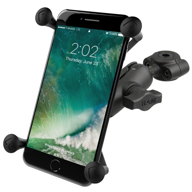 RAM-B-408-37-62-A-UN10 RAM® X-Grip® Large Phone Mount with RAM® Torque™ Small Rail Base - short arm