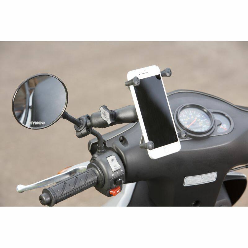 RAM-B-408-37-62-UN10 RAM® X-Grip® Large Phone Mount with RAM® Torque™ Small Rail Base on scooter