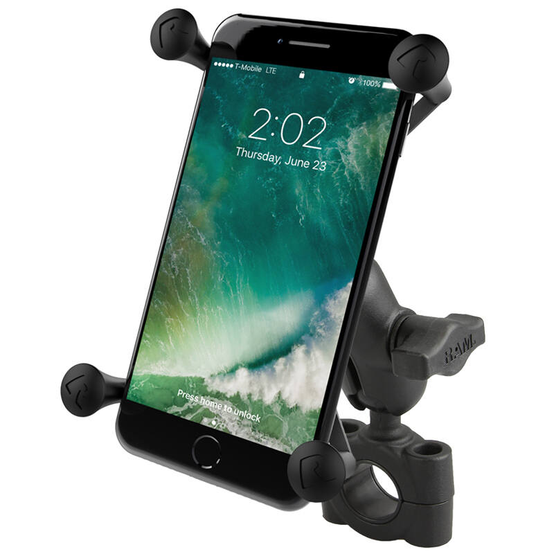RAM-B-408-75-1-A-UN10 RAM® X-Grip® Large Phone Mount with RAM® Torque™ Rail Base - Short Arm