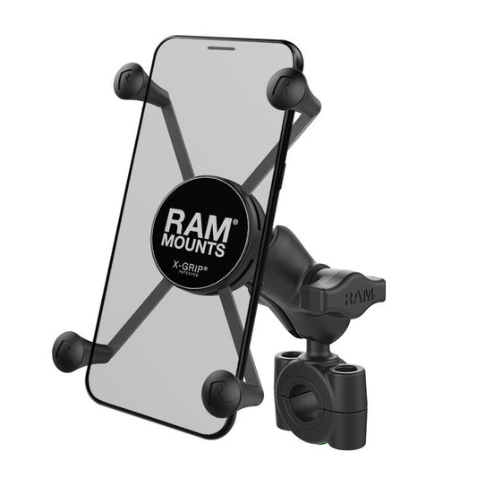 RAM-B-408-75-1-A-UN10 RAM® X-Grip® Large Phone Mount with RAM® Torque™ Rail Base - Short Arm