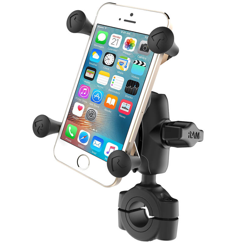 RAM-B-408-75-1-A-UN7U RAM® X-Grip® Phone Mount with RAM® Torque™ Medium Rail Base - Short arm with phone