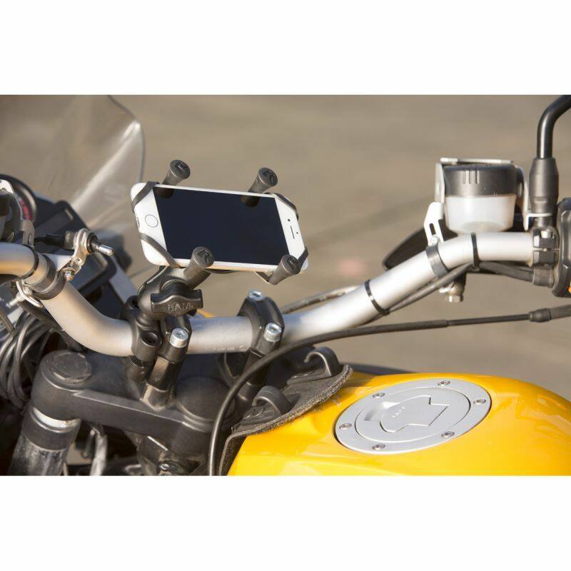 RAM-B-408-75-1-A-UN7U RAM® X-Grip® Phone Mount with RAM® Torque™ Medium Rail Base - Short arm on bike
