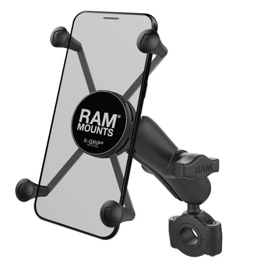 RAM-B-408-75-1-UN10U RAM® X-Grip® Large Phone Mount with Medium RAM® Torque™ Rail Base