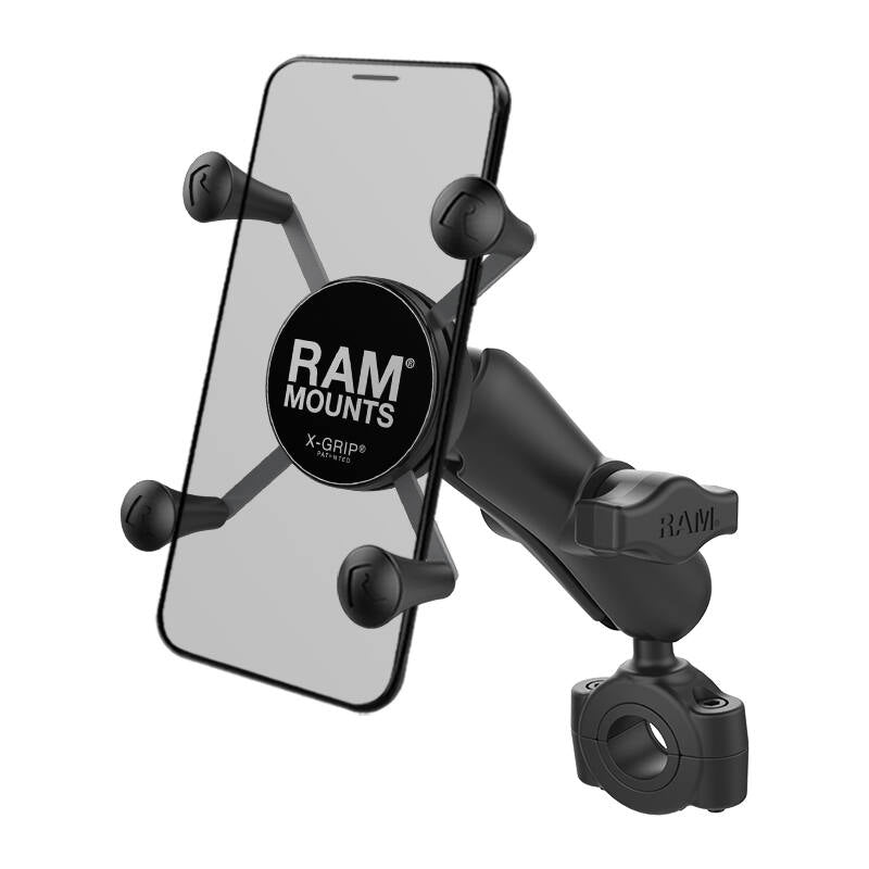 RAM-B-408-75-1-UN7U RAM® X-Grip® Phone Mount with RAM® Torque™ Medium Rail Base - Medium Arm
