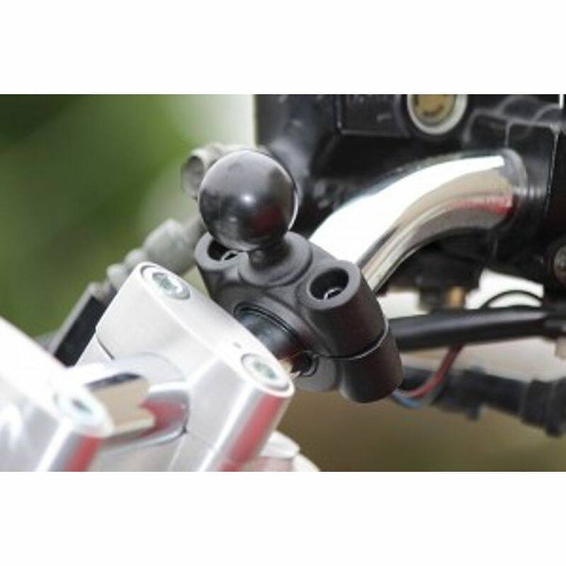 RAM-B-408-75-1U RAM® Torque™ Medium Rail Base - B Size - installed on handlebars