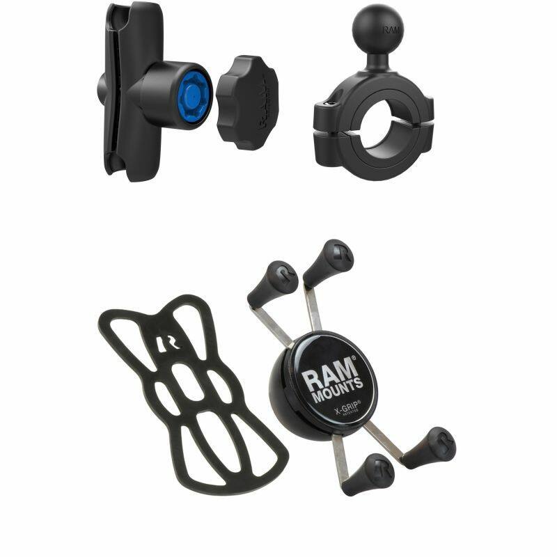 RAM-B-408-112-15-SU-UN7U Large Torque™ Rail Base with 1" Ball, Locking Arm and RAM® X-Grip® for smart-phones