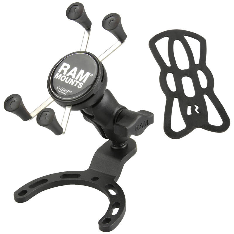RAM-B-410-A-UN7BU X-Grip Universal SmartPhone Cradle with Small Fuel / Gas Tank base with tether