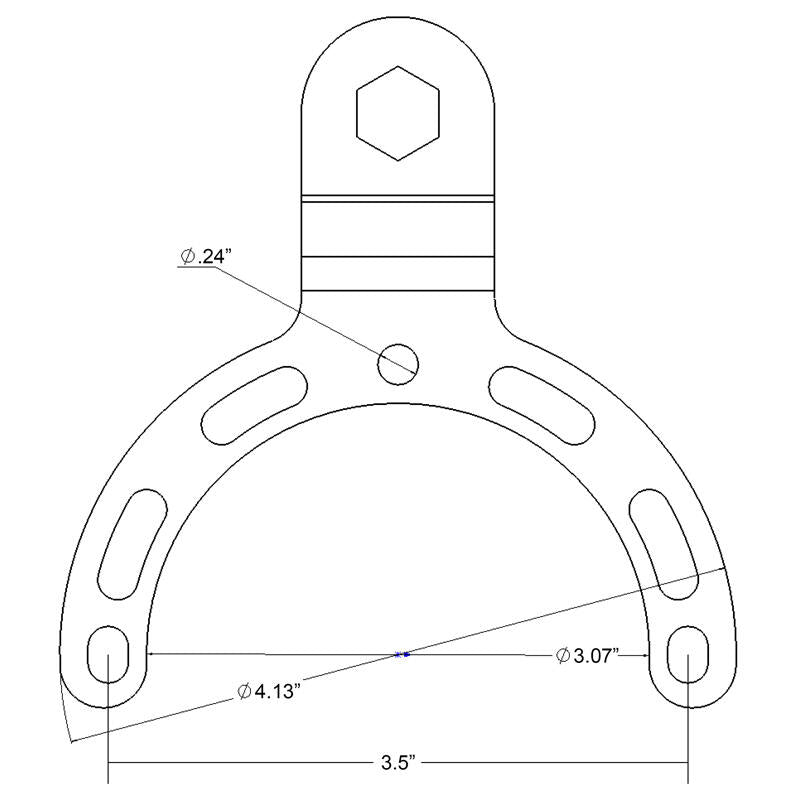 RAM-B-410U RAM® Small Gas / Fuel Tank Ball Base for Motorcycles dimensions