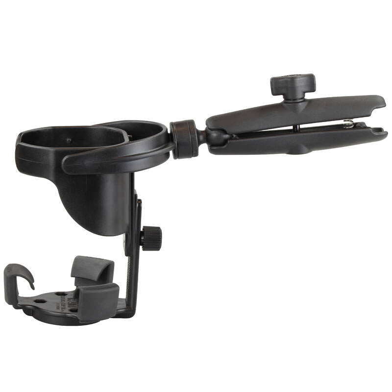 RAM-B-417B-C-201U RAM® Level Cup™ XL 32oz Drink Holder / Cup Holder with Double Socket Arm empty