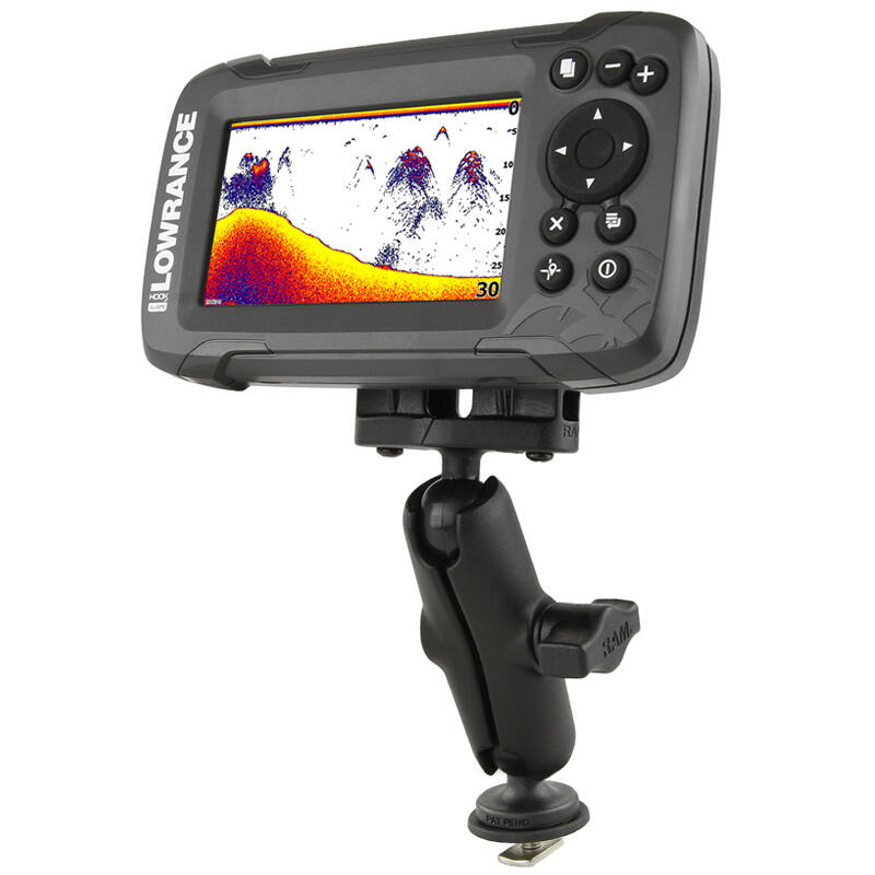 RAM-B-LO12-354-TRA1 RAM® Track Ball™ Double Ball Mount for Lowrance Hook² & Reveal Series with Lowrance device