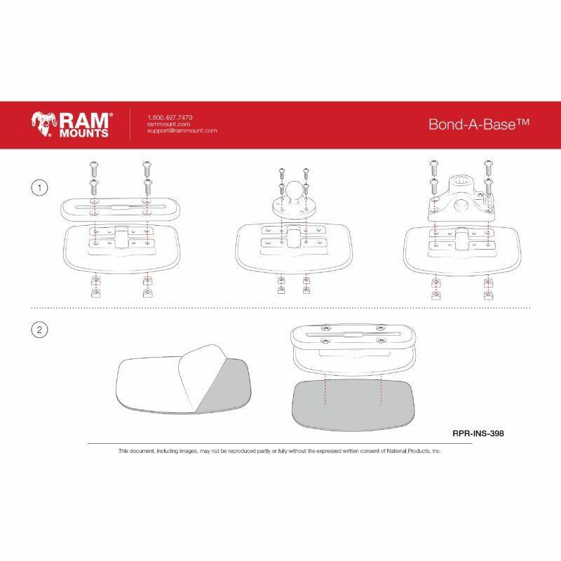 RAP-398-BLKU RAM® Bond-A-Base™ Black Adhesive Base instructions