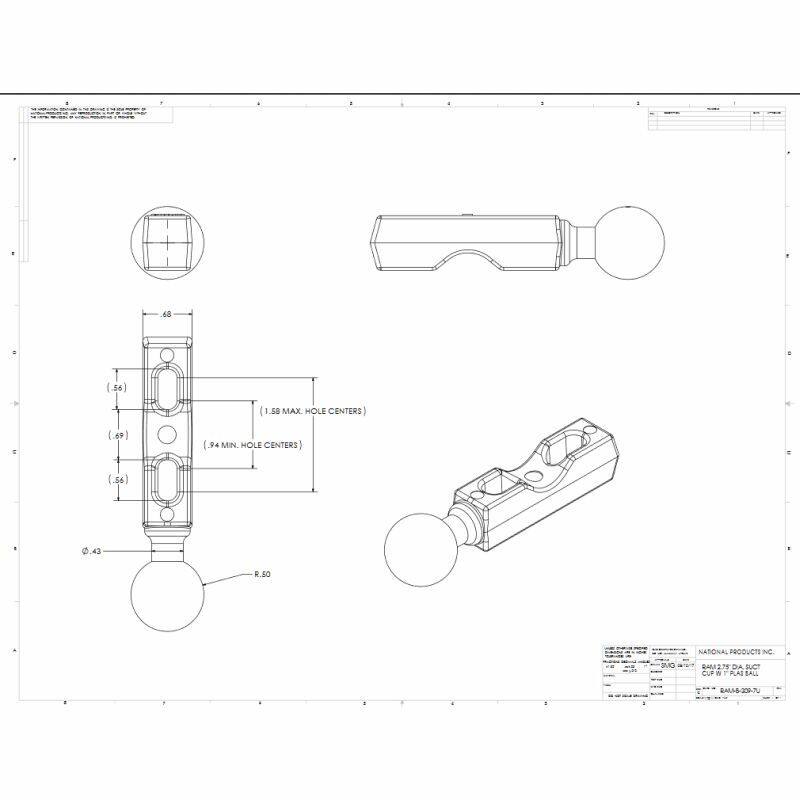 RAM Motorcycle Brake/Clutch Clamp / U-Bolt Mount with Diamond Base