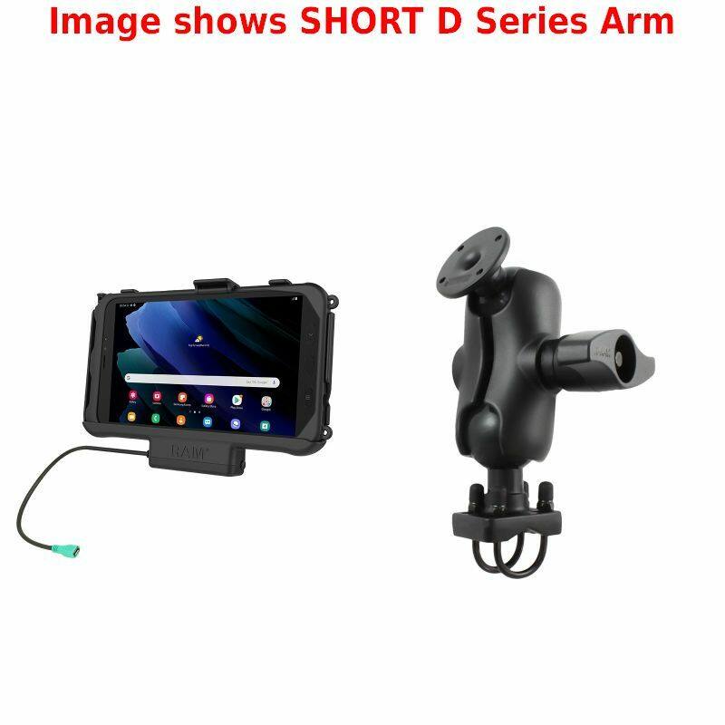RAM-D-101-235-SAM60PU RAM® EZ-Roll'r™ Powered Cradle for Samsung Galaxy Tab Active 3 and Active 2 with D Series Rail Base