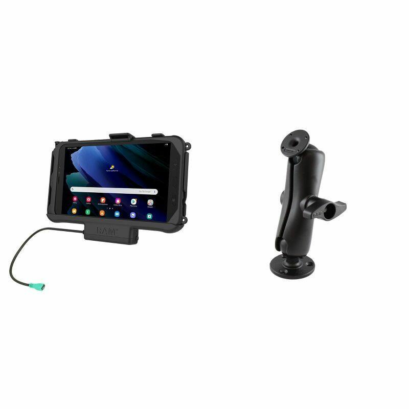 RAM-D-101-254-SAM60PU RAM® EZ-Roll'r™ Powered Cradle for Samsung Galaxy Tab Active 3 and Active 2 with D Series Round Drill Down Base