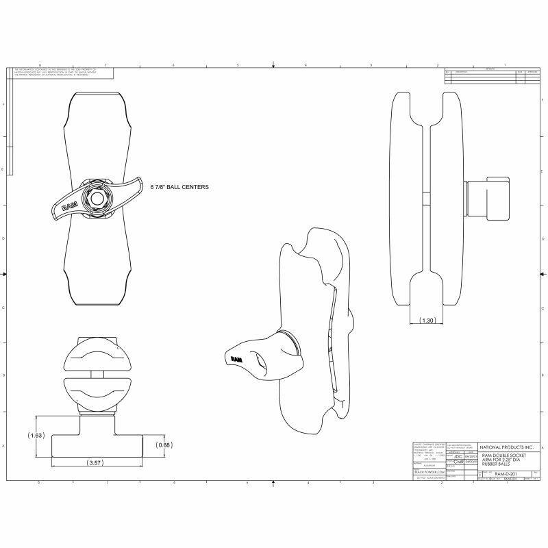 RAM-D-201U arm dimensions