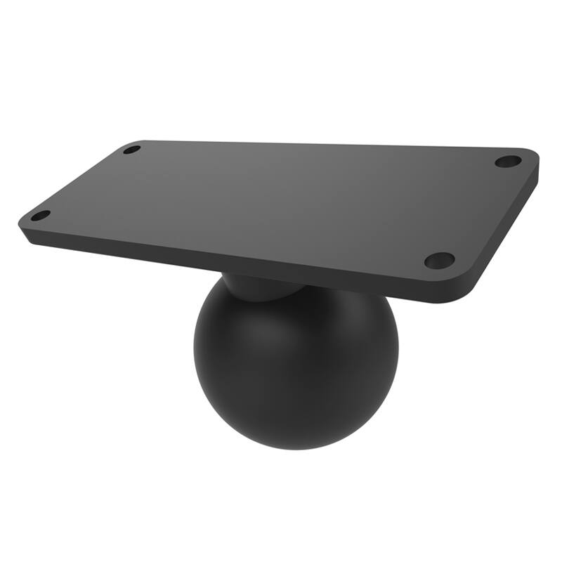 RAM-D-202U-25 D Size 57mm / 2.25" Ball on 51 x 127mm Rectangular Plate with 1.5" x 4.5" 4-Hole Pattern - from below with hole pattern