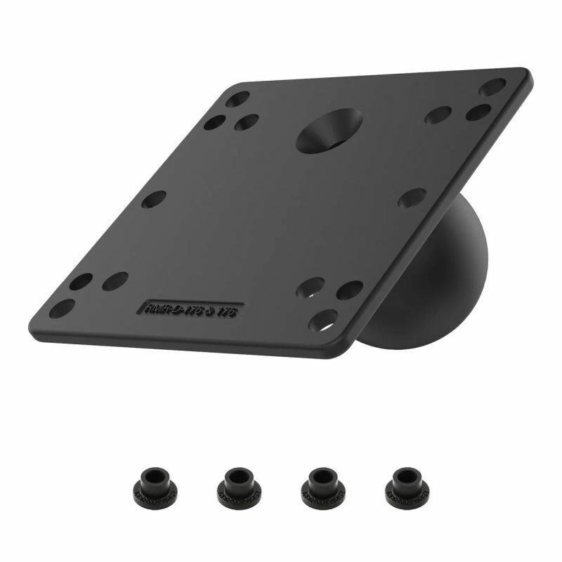 RAM-D-246U 120.7mm (4.75") Square VESA Plate with D Size 2.25"5 (5.72cm) Ball - underneath with hole patterns