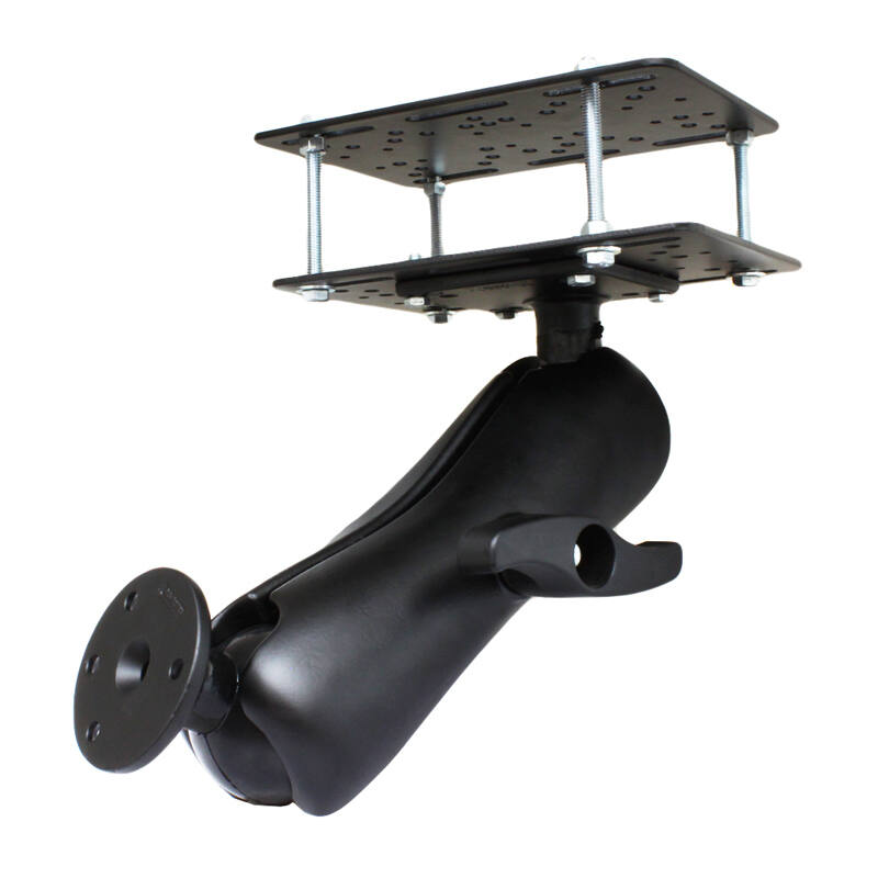 RAM-E-101-335 RAM® Forklift Overhead Guard Double Ball Mount with Large Round Plate - E Series