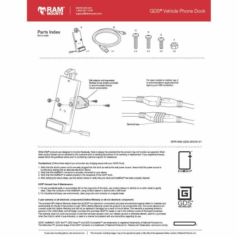 RAM GDS® Vehicle Phone Dock instructions