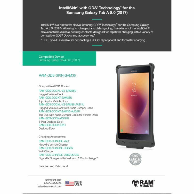RAM-GDS-SKIN-SAM35 IntelliSkin® with GDS® for the Samsung Galaxy Tab A 8.0 (2017) - fact sheet