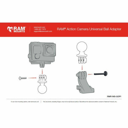 RAM Action Camera / GoPro Mount with Tough Pole and Spline Post - 914mm