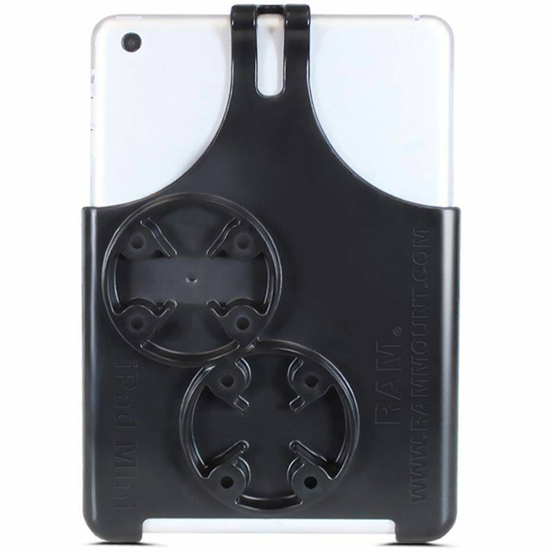 RAM-HOL-AP14U EZ ROLL’R™ Model Specific Cradle for the Apple iPad mini 1 3 without case, skin or sleeve from rear showing attachment points